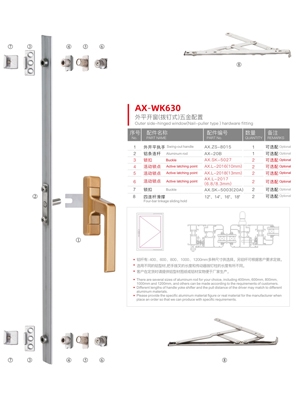 Europe C-slot outer side-hinged window (Nail-puller type )series