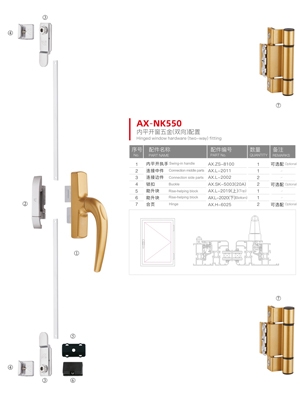 Europe C-slotinner casement window(two-way) series